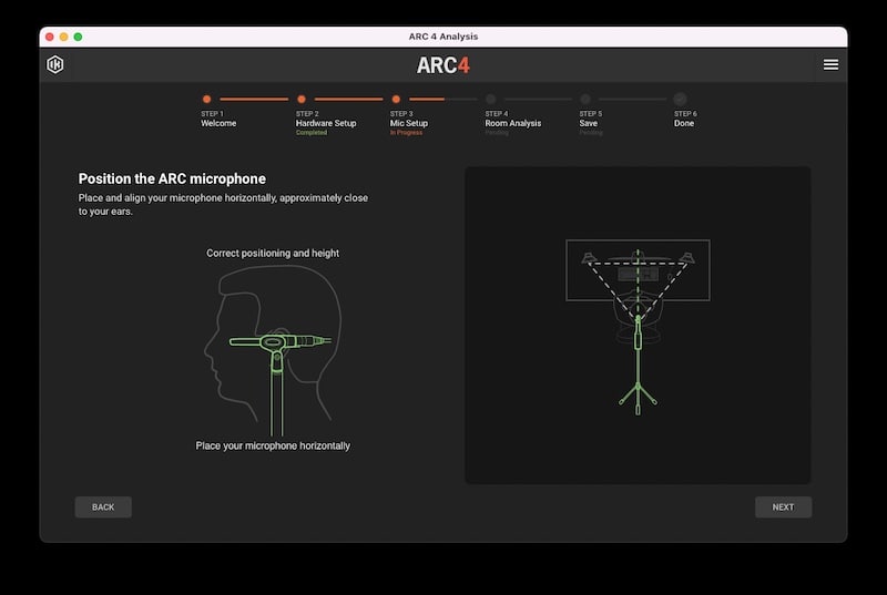 ARC Analysisマイクポジションの確認画像