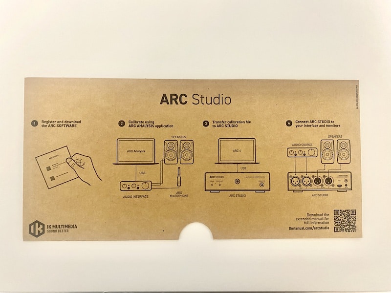 ARC Studio箱中身、接続方法記載画像