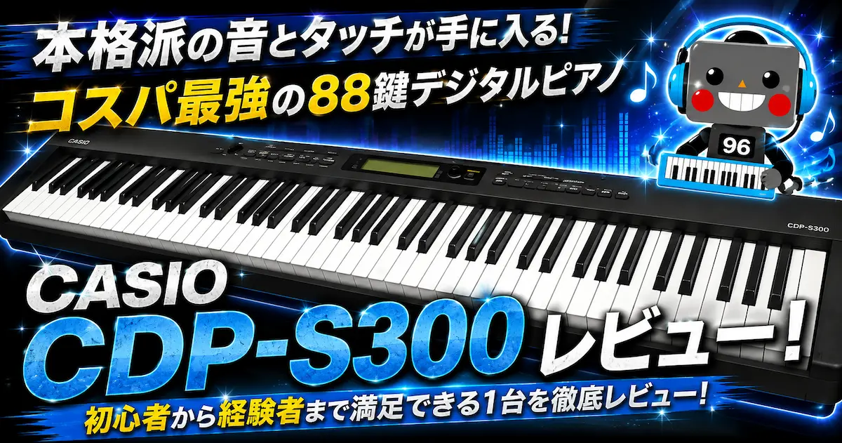 電子ピアノ　CASIO CDP-S300 CASIO CDP-S300 レビュー5万以下ではトップクラスの弾き心地だがDTMer